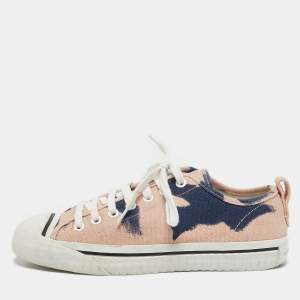 Burberry Blue/Pink Nova Check Canvas 'Westford' Lace Up Sneakers Size 38