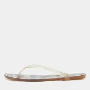 Burberry Transparent Rubber Thong Flat Sandals Size 39