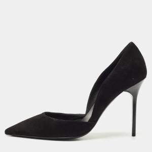 Burberry Black Suede Virna Pointed Toe D'Orsay Pumps Size 38