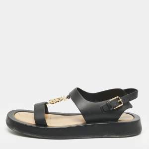مملوكة مسبقًا Burberry Black Leather Slingback Sandals Size 40