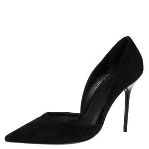 Pre Owned Burberry Black Suede Leather Virna D 'Orsay Pointed Toe Pumps Size 40