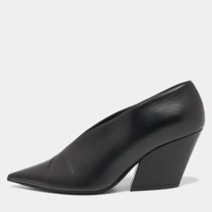 Pre Owned Burberry Black Leather Bierfield Pumps Size 37.5