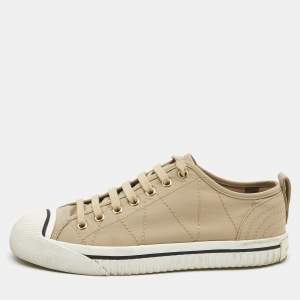 Burberry Beige Canvas Low Top Sneakers Size 38