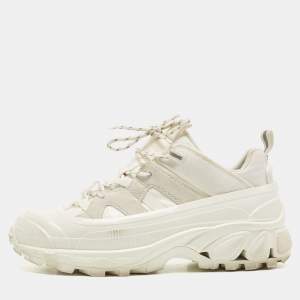 Burberry White Suede and Fabric Arthur Sneakers Size 40
