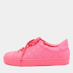 Burberry Pink Perforated Leather Albert Sneakers Size 40