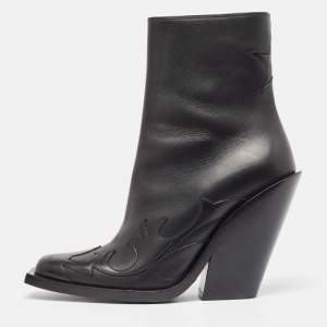 Burberry Black Leather Ankle Boots Size 39