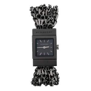 ساعة يد نسائية بربري بي يو5601 سلسلة ستانلس ستيل مطلي بي في دي سوداء 20 مم