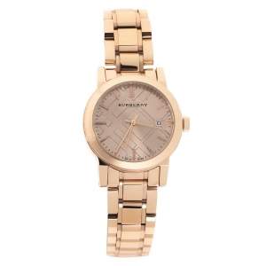 Burberry Rose Gold Tone Stainless Steel The City BU9109 Women's Wristwatch 35 mm