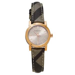 Burberry Rose Gold PVD Coated Stainless Steel Leather The City BU9236 Women's Wristwatch 26 mm