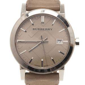Burberry Cream Stainless Steel Heymarket Women's Wristwatch 38MM