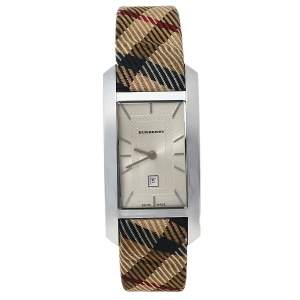 Burberry Silver Stainless Steel Nova Check Heritage BU1050 Women's Wristwatch 25 mm