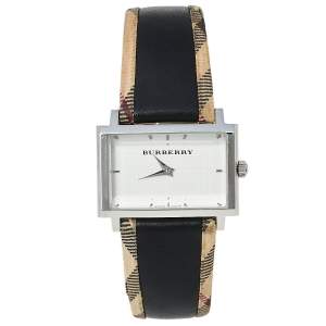 Burberry Silver Stainless Steel Nova Check Heritage BU2150 Women's Wristwatch 32 mm