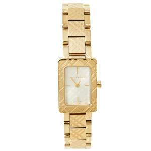 Burberry Gold Plated Stainless Steel Check BU1171 Women's Wristwatch 19 mm
