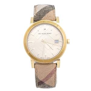 Burberry Champagne Yellow Gold Plated Stainless Steel The City BU9026 Women's Wristwatch 38 mm