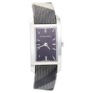 Burberry Black Stainless Steel Leather Nova Check BU9505 Women's Wristwatch 20 mm