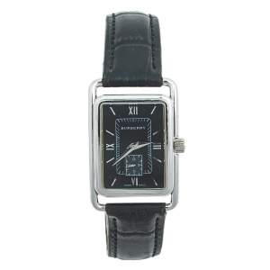 Burberry Black Stainless Steel Leather Heritage BU1214 Women's Wristwatch 23 mm