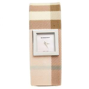 Burberry Pink Mother of Pearl Stainless Steel Leather BU4010 Women's Wristwatch 22 mm
