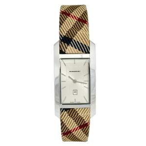 Burberry Silver White Stainless Steel Heritage BU1050 Women's Wristwatch 25 mm