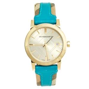 Burberry Champagne Yellow Gold Plated Stainless Steel The City BU9112 Women's Wristwatch 35 mm