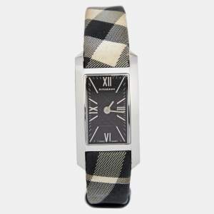  Burberry Black Stainless Steel Canvas Heritage Nova Check BU1080 Women's Wristwatch 20 mm