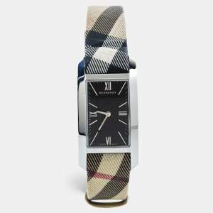 Burberry Black Stainless Steel Leather Heritage BU1059 Women's Wristwatch 25 mm