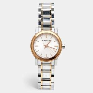 Burberry Silver Two-Tone Stainless Steel BU9205 Women's Wristwatch 26 mm