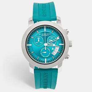 Burberry Aquablue Stainless Steel Rubber Endurance Bu7764 Women's Wristwatch 40 mm