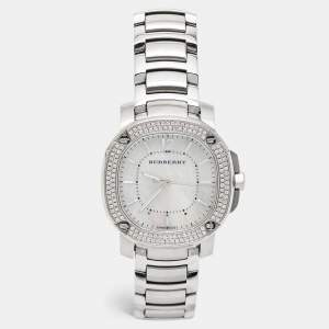 Burberry Mother Of Pearl Stainless Steel Diamond The Britain BBY1801 Women's Wristwatch 32 mm