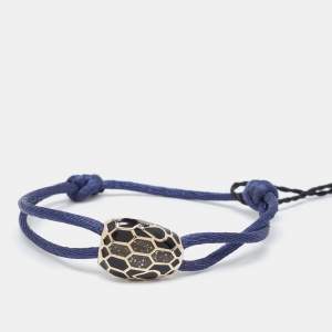 Bvlgari Serpenti Forever Enamel Midnight Blue Sapphire Cord Bracelet