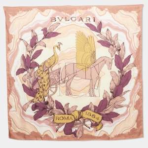 Bvlgari Pink Mythology Heritage Silk Scarf
