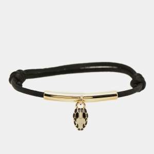 مملوكة مسبقًا Bvlgari Serpenti Forever Enamel Gold Tone Cord Bracelet