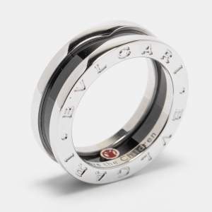 Bvlgari B-zero1 Save the Children Sterling Silver Ceramic Ring Size 53