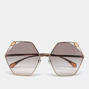 Bvlgari Rose Gold 6160 Serpenti Hexagonal Sunglasses