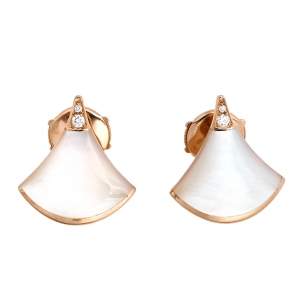 Bvlgari Divas' Dream Mother of Pearl Diamond 18K Rose Gold Earrings