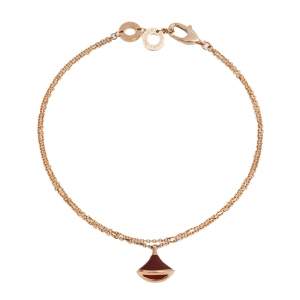 Pre Owned Bvlgari Divas' Dream Carnelian 18K Rose Gold Bracelet M/L
