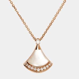 Bvlgari Divas' Dream Mother of Pearl Diamonds 18k Rose Gold Necklace