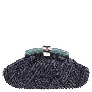 Bvlgari Multicolour Beaded Satin Clutch
