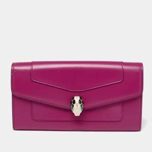Bvlgari Pink Leather Serpenti Forever Wallet