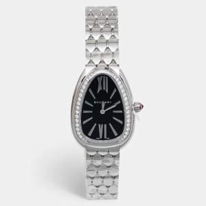 Bvlgari Black Stainless Steel Diamond Serpenti Seduttori 103449 Women's Wristwatch 33 mm
