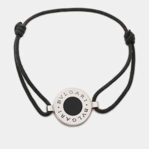 Bvlgari Enamel Sterling Silver Adjustable Cord Bracelet