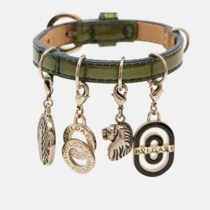 Bvlgari Blue Patent Leather Charm Bracelet