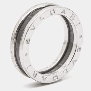 Bvlgari B.Zero1 Save the Children Ceramic Sterling Silver Ring Size 61