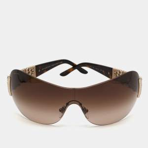 Bvlgari Brown Gradient 6071-B Crystals Shield Sunglasses