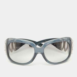 Bvlgari Grey/Grey Gradient 8016-B Crystal Embellished Oversized Sunglasses