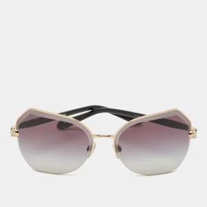 Pre Owned Bvlgari Black Gradient 6102 B Serpenti Cat Eye Sunglasses