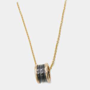 Pre Owned Bvlgari B.zero1 Black Ceramic 18K Rose Gold Pendant Necklace