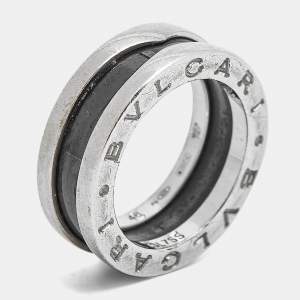 Pre Owned Bvlgari Save The Children Ceramic Sterling Silver Ring Size 46