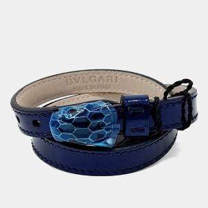 Pre Owned Bvlgari Leather Blue bracelet