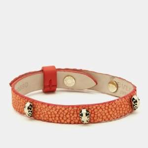 Pre Owned سوار بلغاري سيربنتي مطلي مينا ذهب اللون جلد