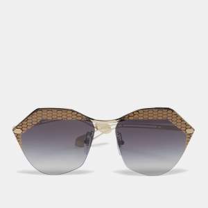 Pre Owned Bvlgari Black/Gold Tone Gradient BV 6109 Rimless Sunglasses